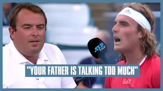 Tsitsipas Coaching from Father | I Can't Tell You What He Said Because That's Coaching as Well