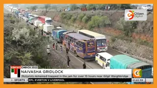 Hundreds of motorists spend the night along Nairobi-Nakuru Highway