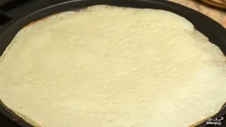 Openwork pancakes on kefir custard