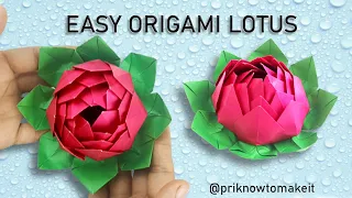 How to Make Origami Lotus | DIY Paper Crafts | Paper Flowers | Lotus flower paper craft #origami