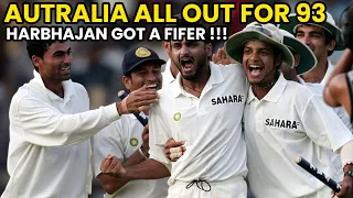 India thrashed Australia | All out for 93 | 4th test 2004 | Harbhajan Singh | Cricket Bay