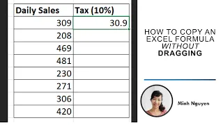 How to copy a formula in Excel for the entire column without dragging #minhacademy #msexcel