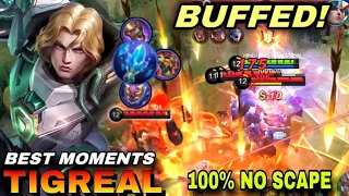 BUFFED!!! TIGREAL 100% NO SCAPE!!! | TIGREAL MONTAGE | MLBB