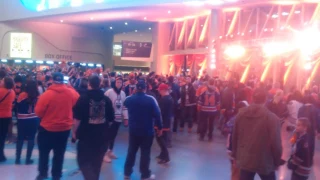 Edm Oilers defeat San Jose Sharks - Rogers Place Watch Party celebration - Ford Hall