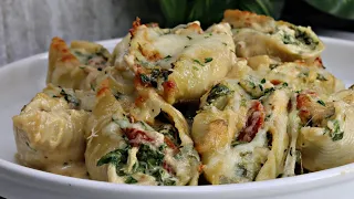 Cajun Chicken Alfredo Stuffed Pasta Shells | How To Make Spinach Stuffed Shells Alfredo