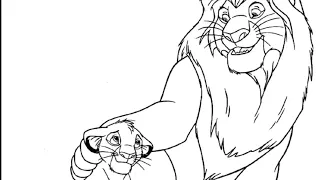 Disney The Lion King Colouring  | Simba & Mufasa |