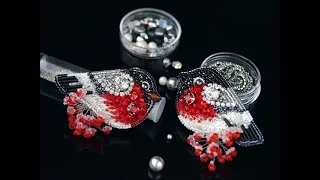 DIY handmade brooch from beads. Embroidery tutorial. How to make beaded bird brooch