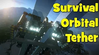 Space Engineers - Building an Orbital Tether / Space Elevator in Survival