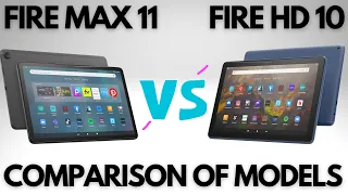 Amazon Fire Max 11 (2023) Versus Amazon Fire HD 10 (2021) - Specs Compared