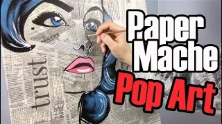 Paper Mache Pop Art Painting | Acrylic Painting Art Ideas on Canvas