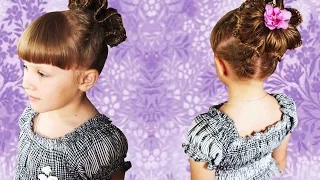 Ажурный цветок из волос прическа на 1 сентября в школу. flower hair, hairstyle for girls