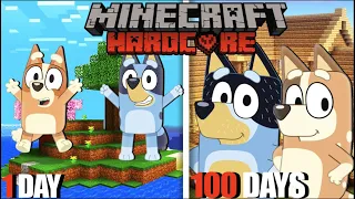 Bluey Survive 100 Days Hardcore Island Minecraft.