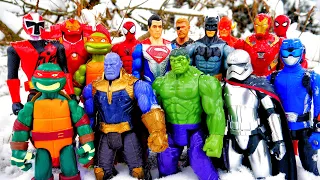 SUPERHEROES AVENGERS vs THANOS, DC, Marvel, Star Wars, TMNT, Power Rangers, Spiderman Justice League