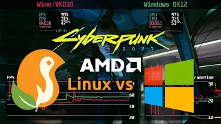Cyberpunk 2077 Benchmark - VKD3D vs Windows