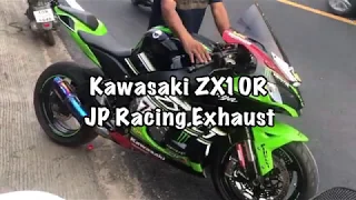 Kawasaki ZX10R w/ JP Racing Exhaust LOUD Cold Start Rev Up Acceleration Fly By