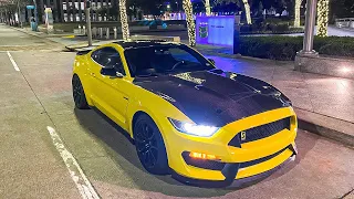 STRAIGHT PIPE SHELBY GT350 IN THE CITY AT 1AM (POV DRIVE)