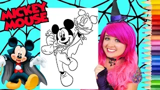 Coloring Mickey Mouse Halloween Vampire Coloring Page Prismacolor Pencils | KiMMi THE CLOWN