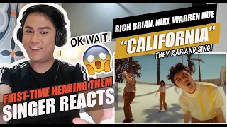 Rich Brian, NIKI, & Warren Hue - California (Official Music Video) | SINGER REACTION