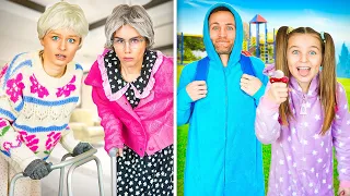 OLD vs YOUNG for 24 Hours Challenge! | Family Fizz