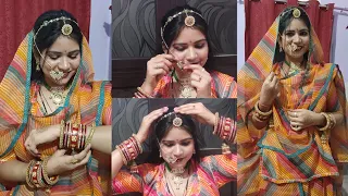 Makeup and hairstyle for Rajputi poshak/ marwadi bride/ how to draping rajputi poshak/ latest update