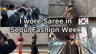 Wearing Saree in Seoul Fashion Week