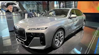 BMW i7 xdrive 60 M package G70 BEV full electric e-car luxury sedan walkaround and interior K442