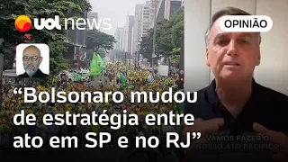 Josias: Bolsonaro mistura contradições e muda de estratégia entre ato na Paulista e em Copacabana