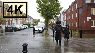Walk in Rain North London ☔ | Stamford Hill Tour | 4K Binaural 3D Sound 🎧