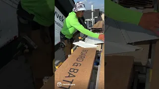 Board and Batten Siding in a Gable using cordless shears