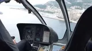 EC-130 Helicopter: Nice to Monaco Heliport - Landing View from Cockpit AND Heliport!!