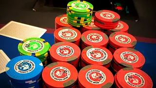 Three way ALL-IN and I have QUADS! | BankRollex Poker Vlog #10