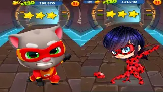 Talking tom gold  run Говорящий Том бег за золотом vs Ам Ням и Леди Баг