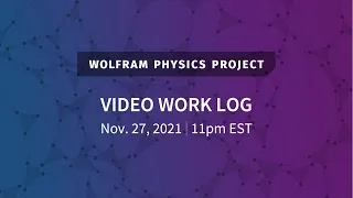 Wolfram Physics Project: Video Work Log Saturday, Nov 27, 2021