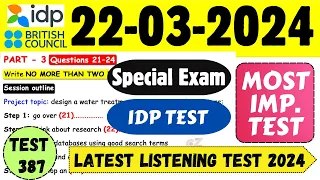 IELTS Listening Practice Test 2024 with Answers | 22.03.2024 | Test No - 387