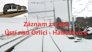 #5# Pohled na (zimní) trať / 🚂Ústí nad Orlicí ➡Hanušovice / Spěšný vlak / Leo express tenders / CZ /