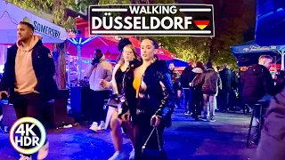 🇩🇪 DÜSSELDORF, Germany - CRAZY Party Time in the City - 4K HDR Night Walking Tour