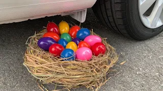 Experiment Car vs Eggs, Slime, Jelly, Balloons | Crushing Crunchy & Soft Things by Car | Test S