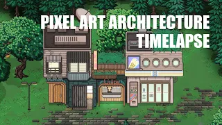 Sci-Fi Countryside Architecture - Pixel Art Timelapse