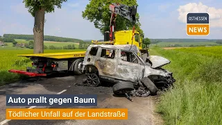 ALSFELD: Tödlicher Unfall - Auto prallt gegen Baum