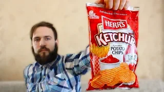 Американские чипсы Херс -  Herr's Potato Chips Ketchup