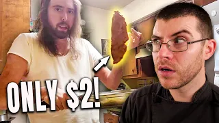 Pro Chef Reacts.. To @A͏͏ѕm͏͏o͏͏n͏͏g͏͏o͏͏l͏͏d͏͏ 2 Dollar STEAK!