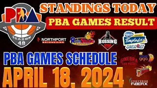 pba standings today April 18, 2024 | pba games result | pba schedule April 19, 2024 | pba live