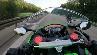 PURE SOUND - ZX10R 300 km/h Top Speed + BMW S1000RR Race On German Autobahn #4k  #kawasaki #ninja