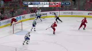 Elias Pettersson Fierce Backcheck to Stop Empty Net Goal vs Hurricanes Oct  9, 2018 SNV 720p 60fps H