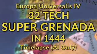 EU4 but Grenada has 32 Tech in 1444 | AI Timelapse