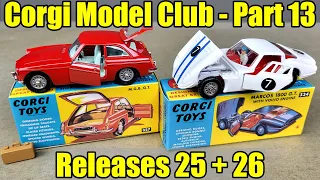 Corgi Model Club - Part 13 - Releases 25 + 26 - #327 M.G.B G.T + #324 Marcos 1800 G.T.