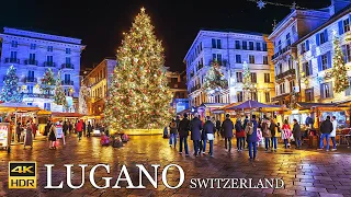 LUGANO 🇨🇭🎄Switzerland The Most Enchanting Christmas walk 4K 50p