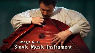 Russian Musical Instruments Performance on the gusli (russian harp or box-zither)