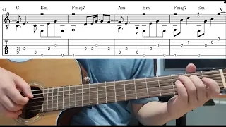 What Was I Made For (Billie Eilish) - Easy Fingerstyle Guitar Playthrough Tutorial Lesson With Tabs