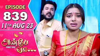 Anbe Vaa Serial Episode 839 | 11th Aug 2023  | Virat | Delna Davis | Saregama TV Shows Tamil